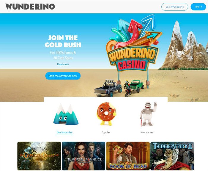 Site officiel du casino Wunderino