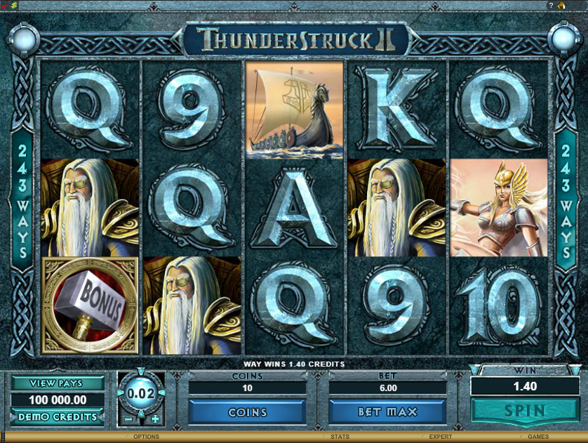 Thunderstruck 2 slot gameplay