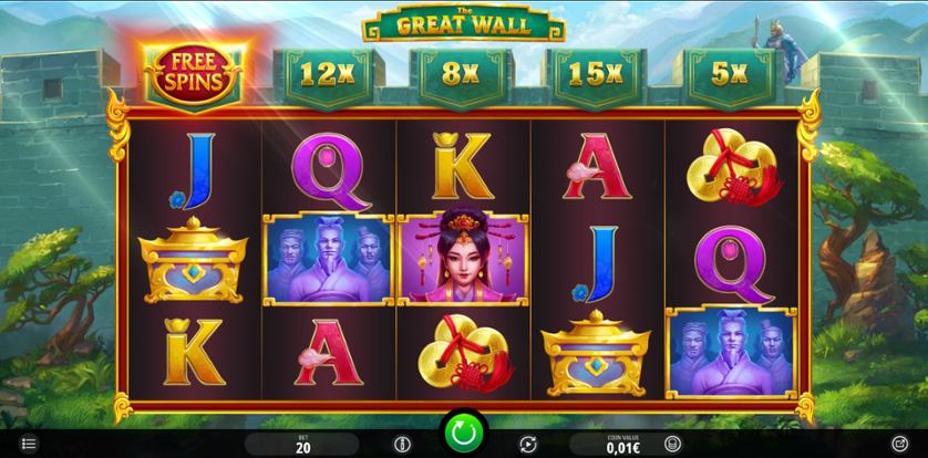 The gameplay of The Great Wall slot