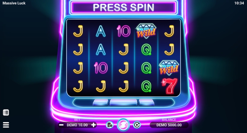 Gränssnitt och gameplay för Massive Luck slot