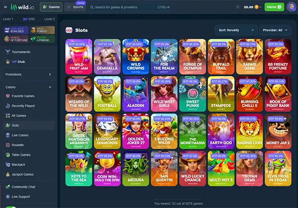 Uttagssida Wild.io